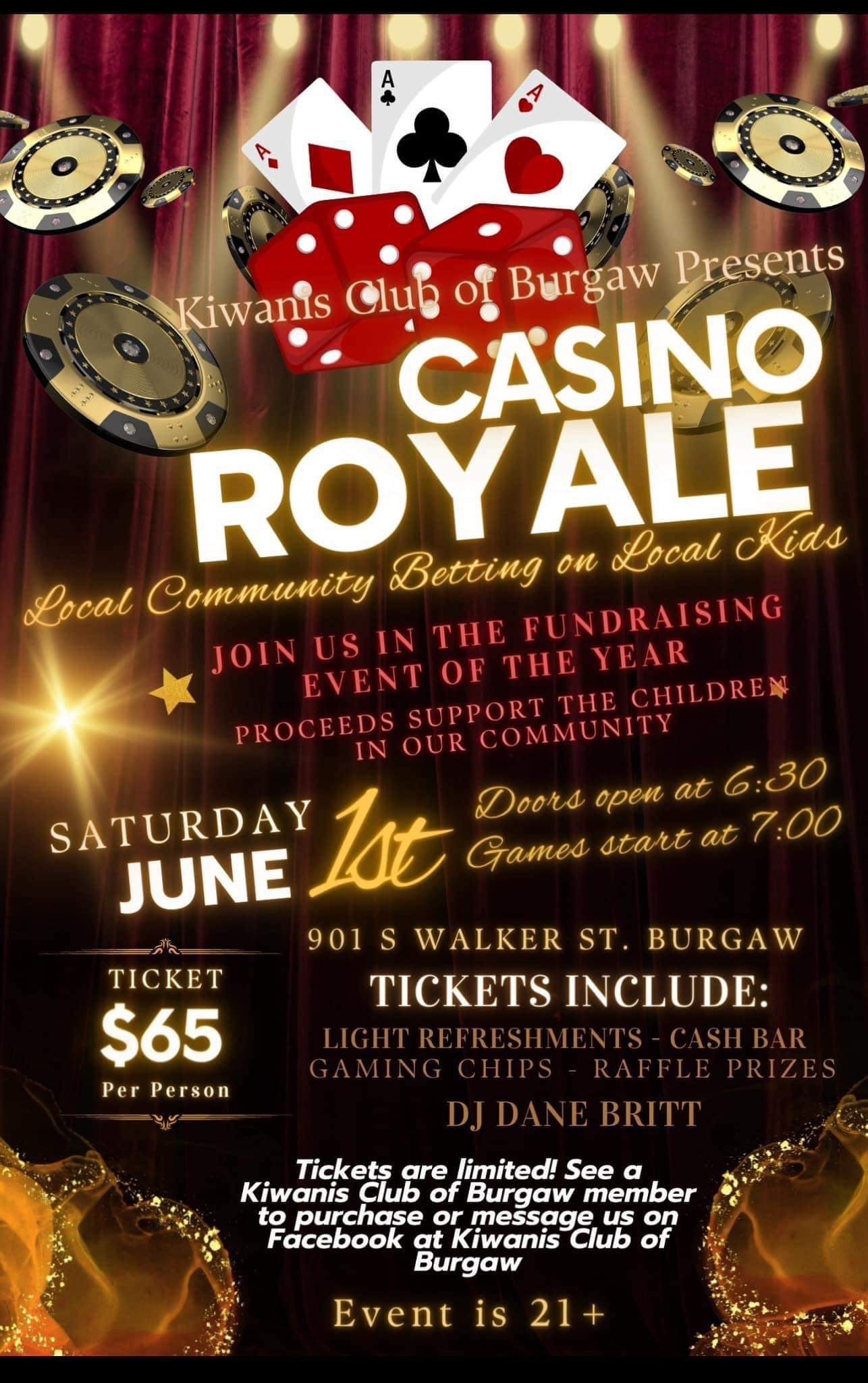 Casino Royal Fundraiser with the Kiwanis Club of Burgaw